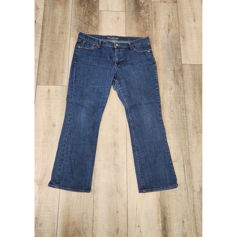 Old Navy 781 Women's The Flirt Boot Cut Mid-Rise Stretch Blue Jeans Sz 14 36x29
